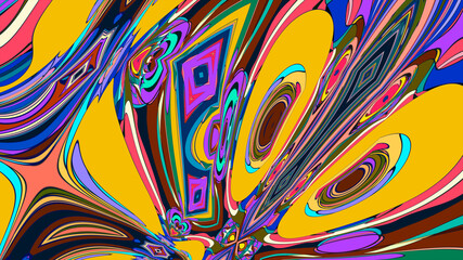 Abstract colorful fluid psychedelic background for Summer Music 2025