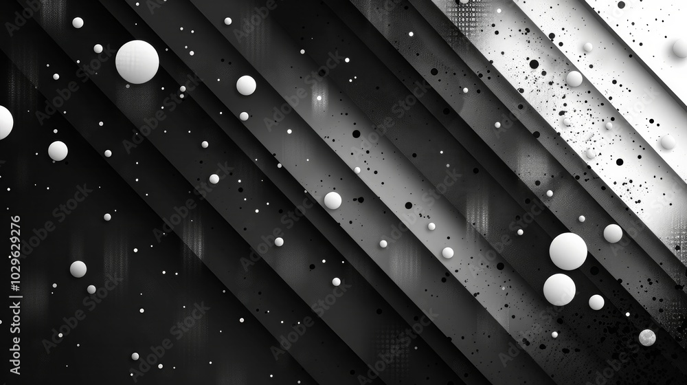 Poster a striking geometric display features diagonal lines in varying shades of black and white. floating 