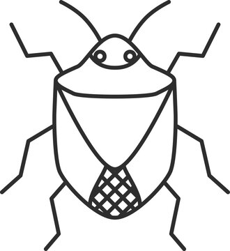 recommend clip art: 線画ミニ昆虫の単品アイコン　カメムシ