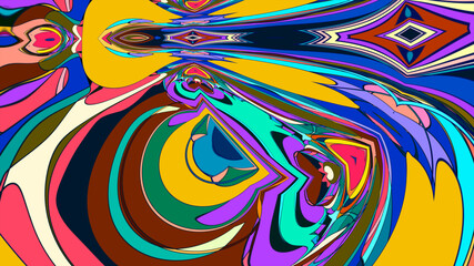 Abstract colorful fluid psychedelic background for Summer Music 2025