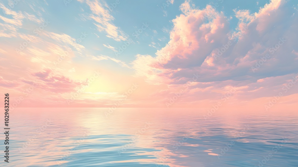 Poster 1. **a serene, vast expanse of soft pastel colors blending seamlessly into one another, creating a t