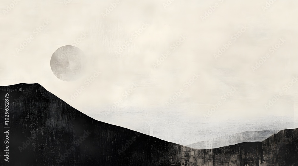 Poster 3. **a minimalist abstract design featuring large areas of negative space, with subtle variations in