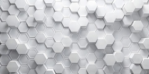 A panoramic photography backdrop featuring a white 3D hexagonal design, perfect for modern aesthetics and creative projects that demand a sleek, contemporary touch.