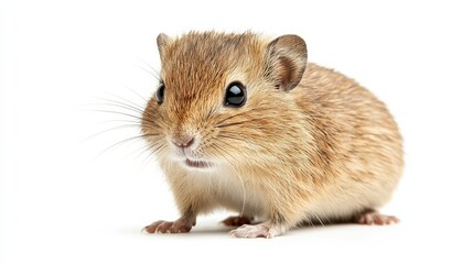 Curves of Nature: Ulex Europaeus Gerbil Animal Stock Photo in Circular Arrangement on White Background, Top-Down Perspective