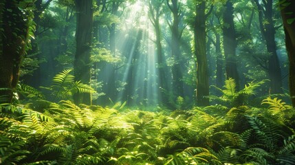 Sunbeams Through The Forest