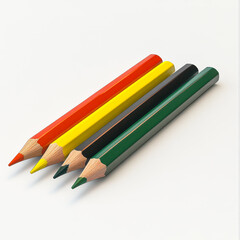 Naklejka premium Neatly Arranged Colored Pencils, Side View