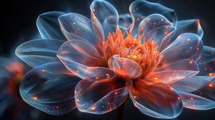 Glowing Flower, Abstract Floral Art