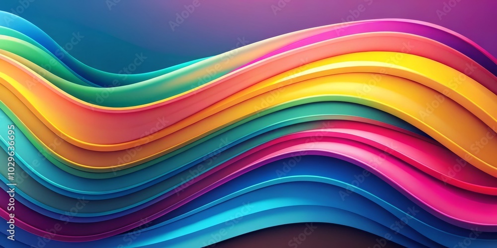 Poster a vibrant retro wavy abstract background featuring colorful shapes perfect for inspiring creative de