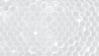 White thin hexagon or honeycomb background wallpaper banner pattern with copy space, fading out geometry template isolated with white highlights, png