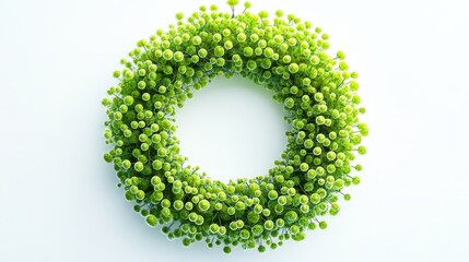 Obraz premium Circular Arrangement of Ulex Europaeus in Top-Down Perspective on White Background - Botanical Photography Isolator Close-up