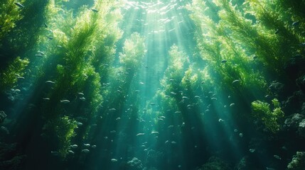 Fototapeta premium Sunlight Through Kelp Forest