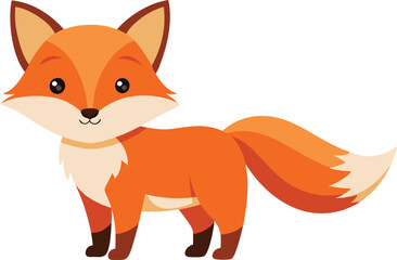 Baby Fox Animal isolated flat vector illustration.
