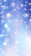 Christmas themed snowy background with falling snowflakes
