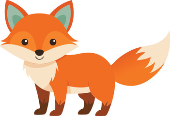 Baby Fox Animal isolated flat vector illustration.