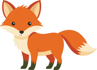 Baby Fox Animal isolated flat vector illustration.