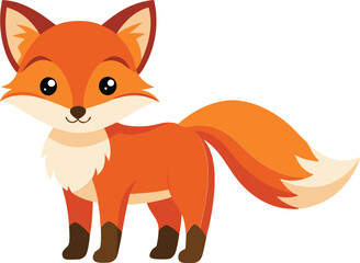 Baby Fox Animal isolated flat vector illustration.