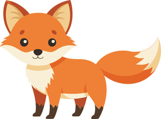 Baby Fox Animal isolated flat vector illustration.