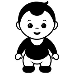 baby child silhouette vector image