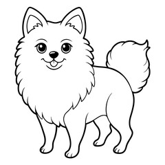 detailed Pomeranian dog for coloring book
