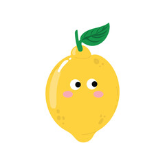 lemon character isolated on white background. emoticon, emoji, sticker collection