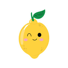 lemon character isolated on white background. emoticon, emoji, sticker collection