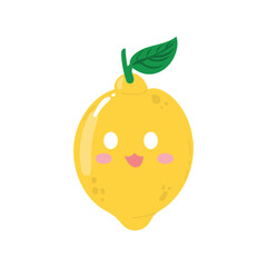 lemon character isolated on white background. emoticon, emoji, sticker collection