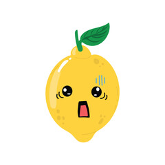 lemon character isolated on white background. emoticon, emoji, sticker collection