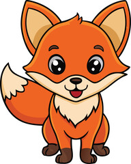 Baby Fox Animal isolated flat vector illustration.