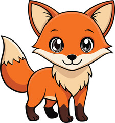Baby Fox Animal isolated flat vector illustration.