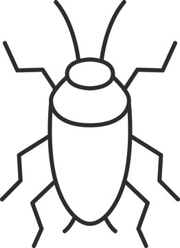 recommend clip art: 線画ミニ昆虫の単品アイコン　ゴキブリ
