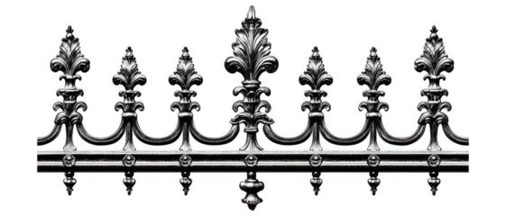 vintage wrought iron fence with intricate detailing and elegant design, showcasing ornate elements that add charm and character to any setting