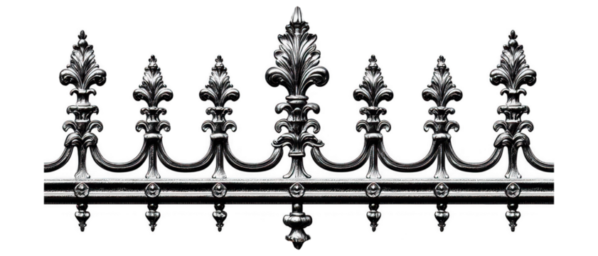 vintage wrought iron fence with intricate detailing and elegant design, showcasing ornate elements that add charm and character to any setting