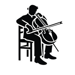 Cellist Silhouette