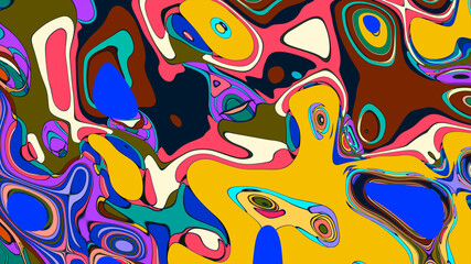 Fototapeta premium Abstract colorful fluid wave psychedelic liquid background for summer music 2025