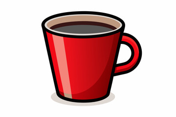  Red coffee cup. Isolated on white background