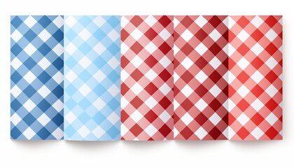 red blue and white check tablecloth