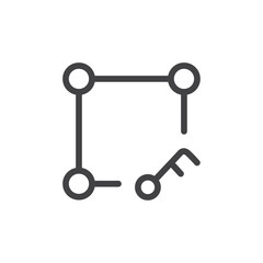 Align key icon Thin outline art symbol