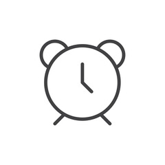Alarm clock icon Thin outline art symbol