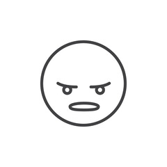 Angry icon Thin outline art symbol