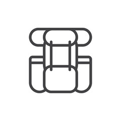 Backpack icon Thin outline art symbol