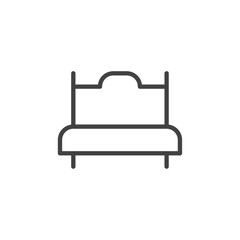 Bed icon Thin outline art symbol
