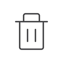 Bin icon Thin outline art symbol