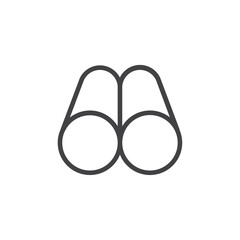 Binoculars icon Thin outline art symbol