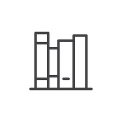 Book shelf icon Thin outline art symbol