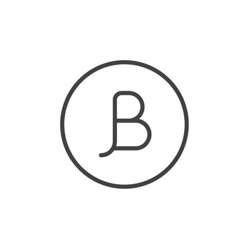 Beta icon Thin outline art symbol