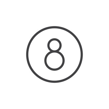 recommend clip art: Billiard ball icon Thin outline art symbol