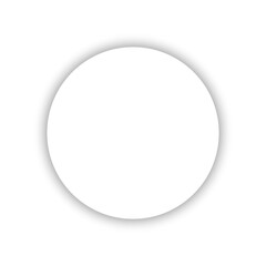 Simple white circle with a soft shadow effect. Represents a button or minimal design element.