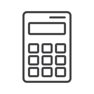 recommend clip art: Calculator icon Thin outline art symbol