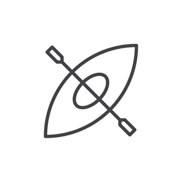 recommend clip art: Canoe icon Thin outline art symbol