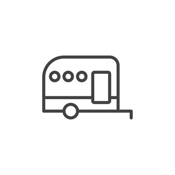 recommend clip art: Caravan icon Thin outline art symbol